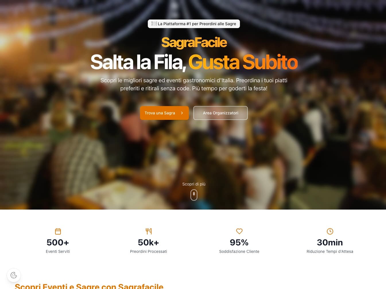 Screenshot dell'interfaccia di SagraPreOrdine