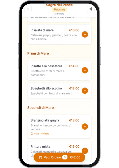 Menu ordine preordine